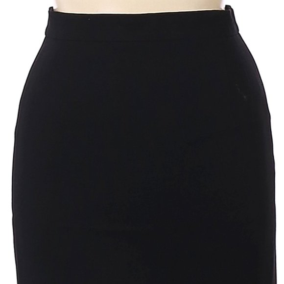 LOUIS FERAUD Black 100% Wool Below-Knee-Length Lined Straight Skirt Size 14 US - Picture 3 of 6